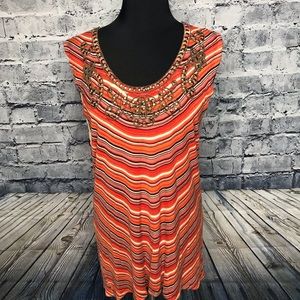 2/$18 Kenar Sleeveless Long Embellished Top XL